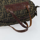 FENDI Zucca Canvas Hand Bag Black Brown Auth 144248-7
