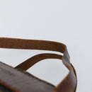 FENDI Zucca Canvas Hand Bag Black Brown Auth 144248-8