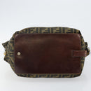 FENDI Zucca Canvas Hand Bag Black Brown Auth 144248-5