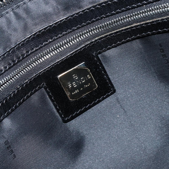 FENDI Zucca Canvas Tote Bag Black Silver Auth 144249