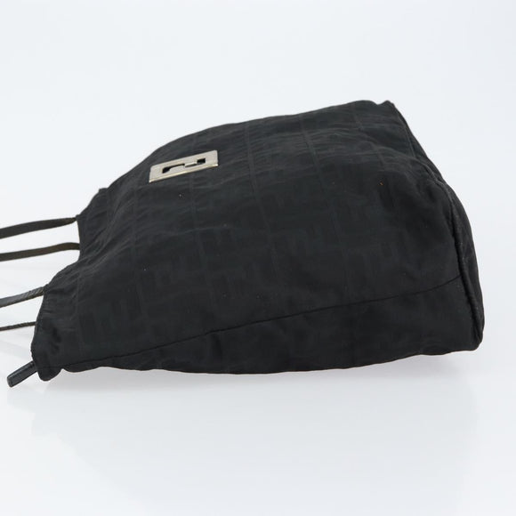 FENDI Zucca Canvas Tote Bag Black Silver Auth 144249