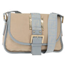 FENDI Zucca Canvas Shoulder Bag Beige Gold Auth 144250-1