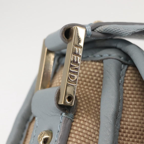 FENDI Zucca Canvas Shoulder Bag Beige Gold Auth 144250