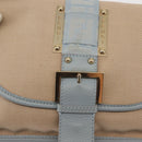 FENDI Zucca Canvas Shoulder Bag Beige Gold Auth 144250-19