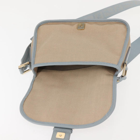 FENDI Zucca Canvas Shoulder Bag Beige Gold Auth 144250