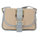 FENDI Zucca Canvas Shoulder Bag Beige Gold Auth 144250-13