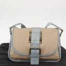 FENDI Zucca Canvas Shoulder Bag Beige Gold Auth 144250-12