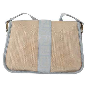 FENDI Zucca Canvas Shoulder Bag Beige Gold Auth 144250 - 0