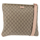 GUCCI GG Supreme Shoulder Bag PVC Beige Gold 201446 Auth 144254-1