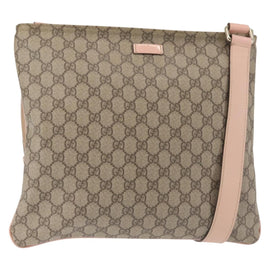 GUCCI GG Supreme Shoulder Bag PVC Beige Gold 201446 Auth 144254