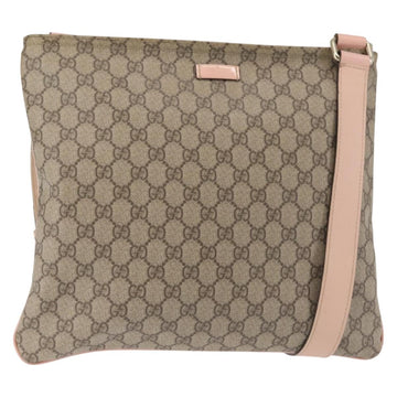 GUCCI GG Supreme Shoulder Bag PVC Beige Gold 201446 Auth 144254