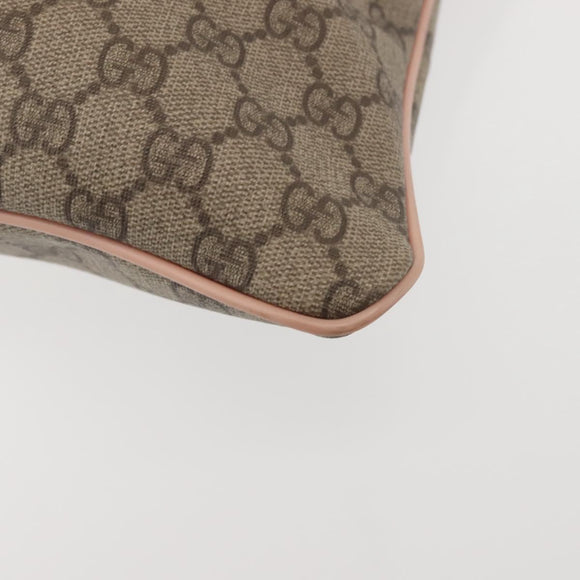 GUCCI GG Supreme Shoulder Bag PVC Beige Gold 201446 Auth 144254