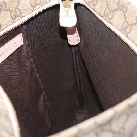 GUCCI GG Supreme Shoulder Bag PVC Beige Gold 201446 Auth 144254