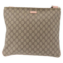 GUCCI GG Supreme Shoulder Bag PVC Beige Gold 201446 Auth 144254-13