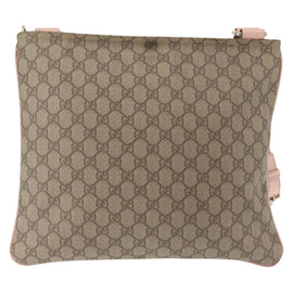 GUCCI GG Supreme Shoulder Bag PVC Beige Gold 201446 Auth 144254 - 0