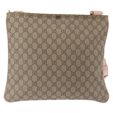 GUCCI GG Supreme Shoulder Bag PVC Beige Gold 201446 Auth 144254 - 0