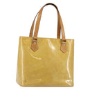 LOUIS VUITTON Monogram Vernis Houston Hand Bag Beige M91004 LV Auth 144259-1