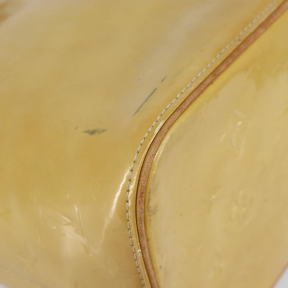 LOUIS VUITTON Monogram Vernis Houston Hand Bag Beige M91004 LV Auth 144259