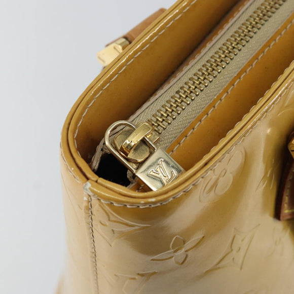 LOUIS VUITTON Monogram Vernis Houston Hand Bag Beige M91004 LV Auth 144259