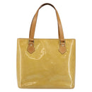 LOUIS VUITTON Monogram Vernis Houston Hand Bag Beige M91004 LV Auth 144259-13