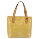 LOUIS VUITTON Monogram Vernis Houston Hand Bag Beige M91004 LV Auth 144259-2