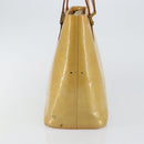 LOUIS VUITTON Monogram Vernis Houston Hand Bag Beige M91004 LV Auth 144259-4