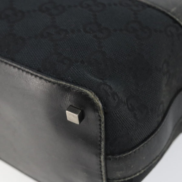 GUCCI GG Canvas Shoulder Bag Black Silver 001 4302 Auth 144270