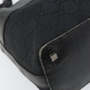 GUCCI GG Canvas Shoulder Bag Black Silver 001 4302 Auth 144270-13