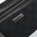 GUCCI GG Canvas Shoulder Bag Black Silver 001 4302 Auth 144270-15