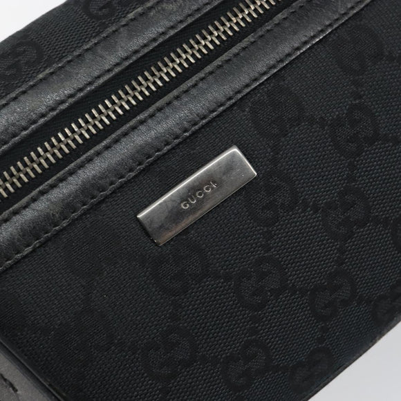 GUCCI GG Canvas Shoulder Bag Black Silver 001 4302 Auth 144270