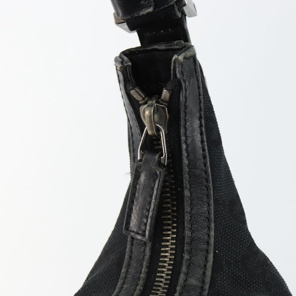 GUCCI GG Canvas Shoulder Bag Black Silver 001 4302 Auth 144270