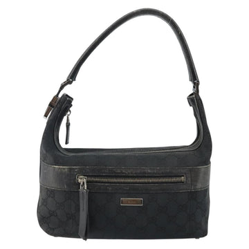 GUCCI GG Canvas Shoulder Bag Black Silver 001 4302 Auth 144270 - 0