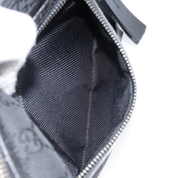 GUCCI GG Canvas Shoulder Bag Black Silver 001 4302 Auth 144270