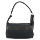 GUCCI GG Canvas Shoulder Bag Black Silver 001 4302 Auth 144270-3