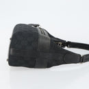 GUCCI GG Canvas Shoulder Bag Black Silver 001 4302 Auth 144270-4