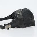 GUCCI GG Canvas Shoulder Bag Black Silver 001 4302 Auth 144270-5