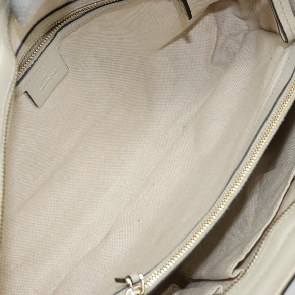 GUCCI GG Canvas Guccissima Mayfair Bag Leather Ivory Gold 257063 Auth 144274
