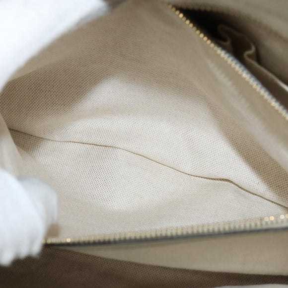 GUCCI GG Canvas Guccissima Mayfair Bag Leather Ivory Gold 257063 Auth 144274