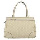 GUCCI GG Canvas Guccissima Mayfair Bag Leather Ivory Gold 257063 Auth 144274-13