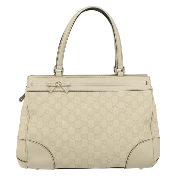 GUCCI GG Canvas Guccissima Mayfair Bag Leather Ivory Gold 257063 Auth 144274