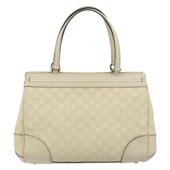 GUCCI GG Canvas Guccissima Mayfair Bag Leather Ivory Gold 257063 Auth 144274