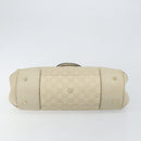 GUCCI GG Canvas Guccissima Mayfair Bag Leather Ivory Gold 257063 Auth 144274-5