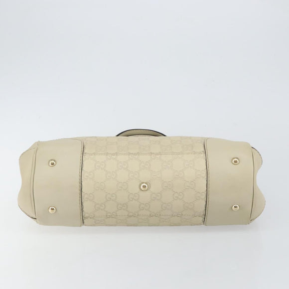 GUCCI GG Canvas Guccissima Mayfair Bag Leather Ivory Gold 257063 Auth 144274