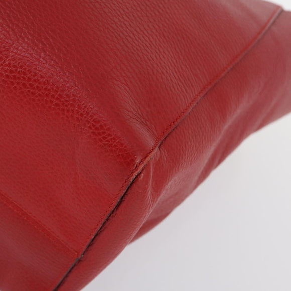 GUCCI Swing Tote Bag Leather Red Gold 354397 Auth 144275