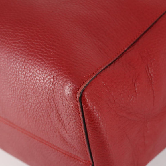 GUCCI Swing Tote Bag Leather Red Gold 354397 Auth 144275