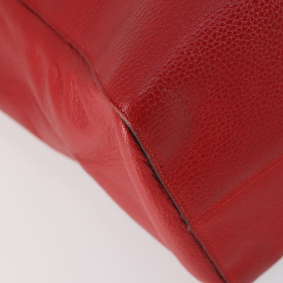 GUCCI Swing Tote Bag Leather Red Gold 354397 Auth 144275