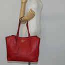 GUCCI Swing Tote Bag Leather Red Gold 354397 Auth 144275-22