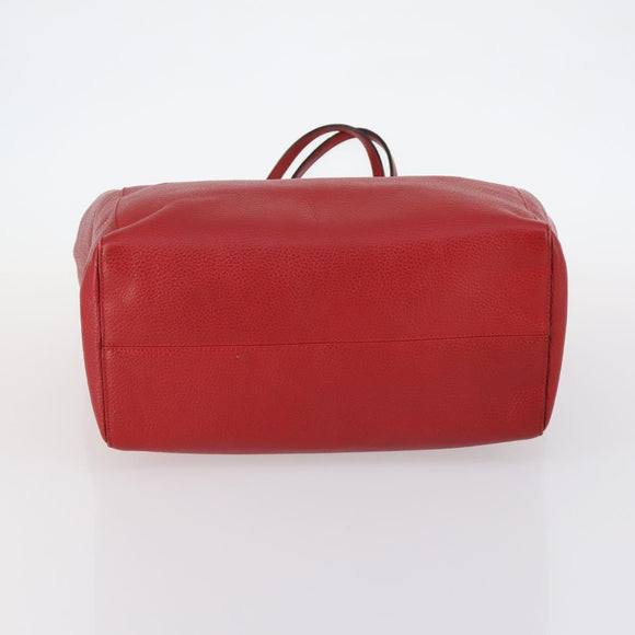 GUCCI Swing Tote Bag Leather Red Gold 354397 Auth 144275