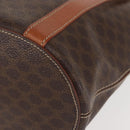 CELINE Macadam Canvas Tote Bag PVC Leather Brown Gold Auth 144276-11
