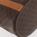 CELINE Macadam Canvas Tote Bag PVC Leather Brown Gold Auth 144276-12